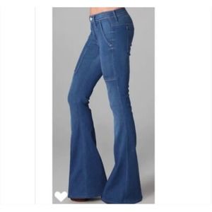 Mother Women's The Hazer Flare Denim Jeans 28 Blue